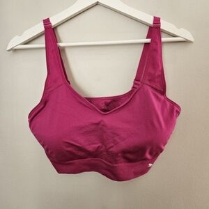 Puma Sports Bra Fuscia Pink Womens XL Neutral Athletic Athleisure Padded Neutral